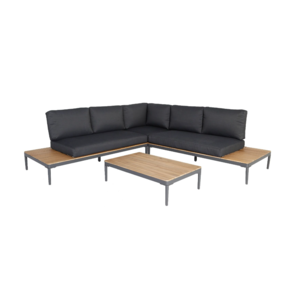 The Outsider Hoek Loungeset - Colombus - Acacia - Aluminium - Antraciet - The Outsider