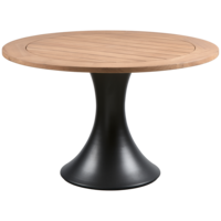 Charley - Dining tuintafel - Rond - Aluminium - Teak - Naturel - ø122cm - Exotan