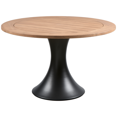 Exotan Charley - Dining tuintafel - Rond - Aluminium - Teak - Naturel - ø122cm - Exotan