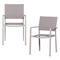 Fowl - Eetstoel set van 2 - Aluminium  - Textileen - Zand - Exotan