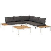 Hoek Loungeset - La Vida - Teak Wit - Aluminium - Exotan