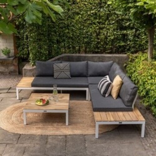 Exotan Hoek Loungeset - La Vida - Teak Wit - Aluminium - Exotan