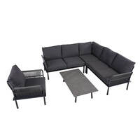 Hoek Loungeset - Trino - Aluminium - Datho Outdoor - Donkergrijs