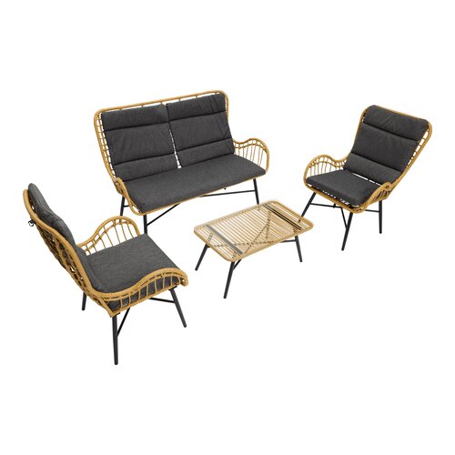 The Outsider Stoel-Bank Loungeset - Milou - Wicker - Grijs - The Outsider