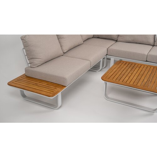 DATHO OUTDOOR Hoek Loungeset - Capri - Aluminium - Teak - Datho Outdoor