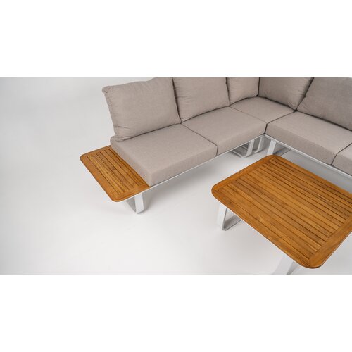 DATHO OUTDOOR Hoek Loungeset - Capri - Aluminium - Teak - Datho Outdoor