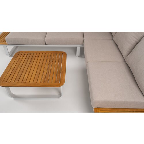 DATHO OUTDOOR Hoek Loungeset - Capri - Aluminium - Teak - Datho Outdoor