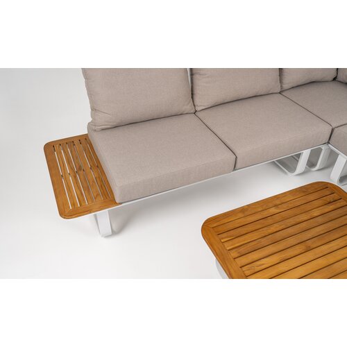 DATHO OUTDOOR Hoek Loungeset - Capri - Aluminium - Teak - Datho Outdoor