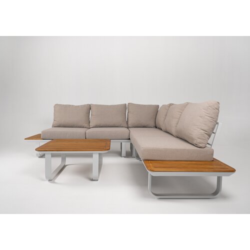 DATHO OUTDOOR Hoek Loungeset - Capri - Aluminium - Teak - Datho Outdoor