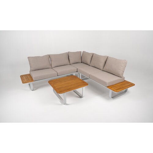 DATHO OUTDOOR Hoek Loungeset - Capri - Aluminium - Teak - Datho Outdoor