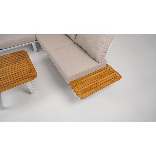 DATHO OUTDOOR Hoek Loungeset - Capri - Aluminium - Teak - Datho Outdoor