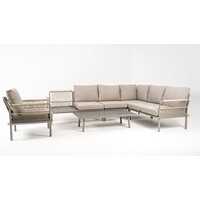 Hoek Loungeset - Trino - Aluminium - Beige - Datho Outdoor
