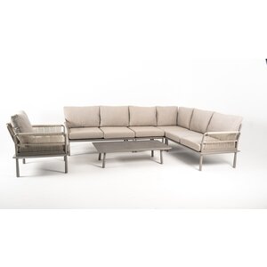 DATHO OUTDOOR Hoek Loungeset - Trino - Aluminium - Beige - Datho Outdoor DATHO OUTDOOR Hoek Loungeset - Trino - Aluminium - Beige - Datho Outdoor