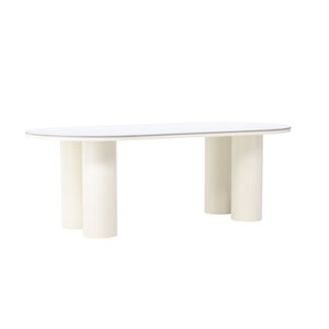 Jörn Eettafel - Erik - 110x220 cm -  Sintered Stone / FSC 100% - Wit/Cream - Jörn