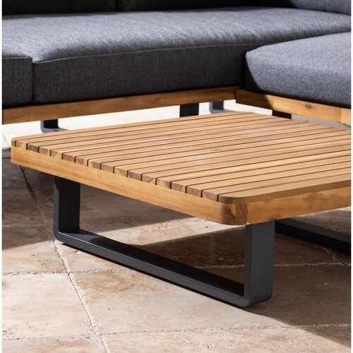 The Outsider Hoek Loungeset - Massarosa - Acacia - Aluminium - Donkergrijs - The Outsider