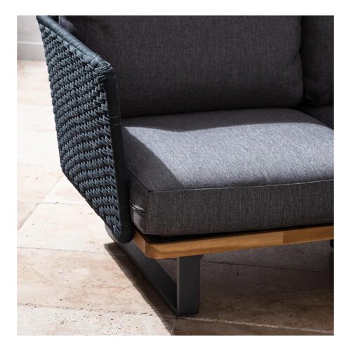 The Outsider Hoek Loungeset - Massarosa - Acacia - Aluminium - Donkergrijs - The Outsider
