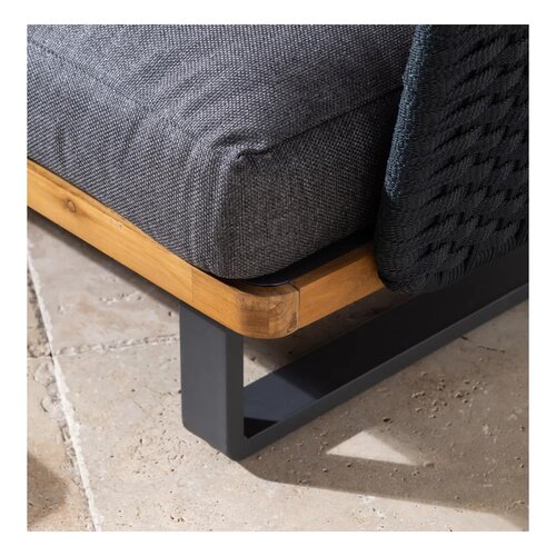 The Outsider Hoek Loungeset - Massarosa - Acacia - Aluminium - Donkergrijs - The Outsider