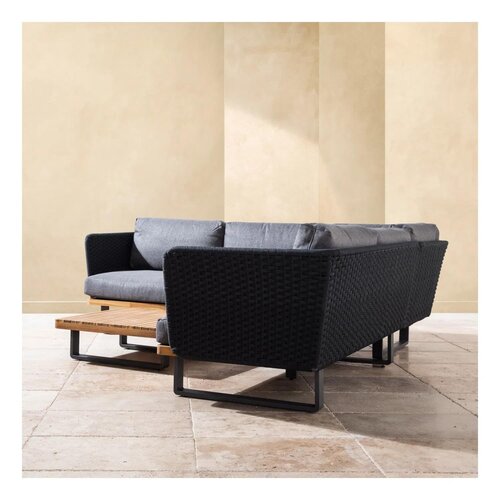The Outsider Hoek Loungeset - Massarosa - Acacia - Aluminium - Donkergrijs - The Outsider