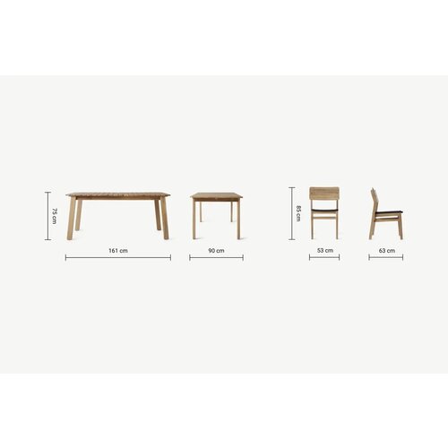 The Outsider Tuintafel Dining set - Javea - Tafel + 4 stoelen - Acaciahout/Rope - The Outsider