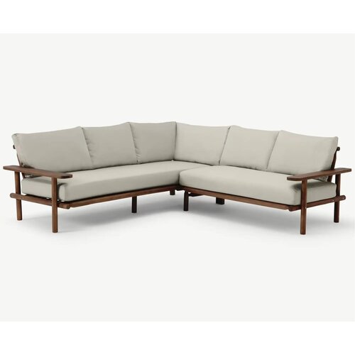 The Outsider Hoek Loungeset - Laruna - Acaciahout - Vintage Bruin / Wit - The Outsider The Outsider Hoek Loungeset - Laruna - Acaciahout - Vintage Bruin / Wit - The Outsider