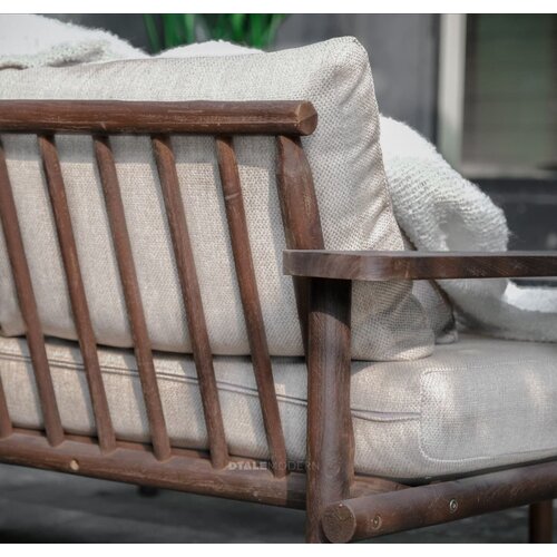 The Outsider Hoek Loungeset - Laruna - Acaciahout - Vintage Bruin /  Wit - The Outsider