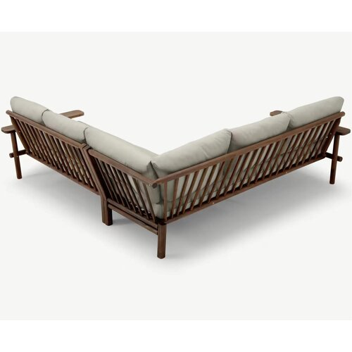 The Outsider Hoek Loungeset - Laruna - Acaciahout - Vintage Bruin /  Wit - The Outsider