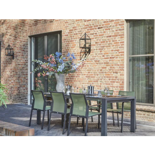 SUNS Tuinstoel Stapelbaar - Tuttti - Forrest Green -  Aluminium / Teak Armleuning - SUNS