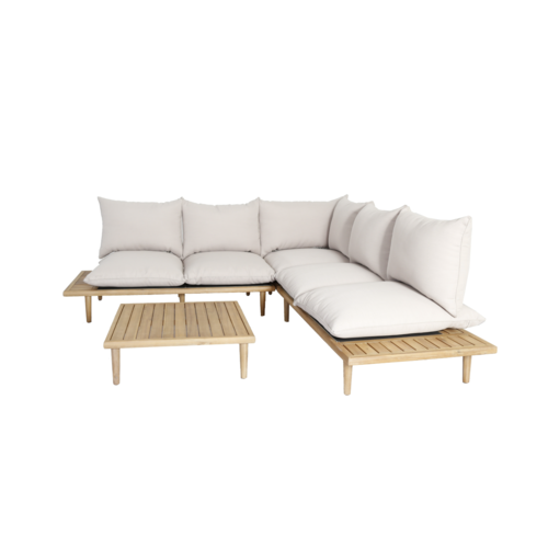 The Outsider Hoek Loungeset - Phoenix - Acaciahout - Off White - The Outsider The Outsider Hoek Loungeset - Phoenix - Acaciahout - Off White - The Outsider