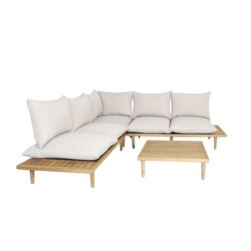 The Outsider Hoek Loungeset - Phoenix - Acaciahout - Off White - The Outsider The Outsider Hoek Loungeset - Phoenix - Acaciahout - Off White - The Outsider