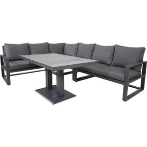 Lesli Living  Hoek Loungeset - Pina Colada - Negro - Antraciet - Lesli Living