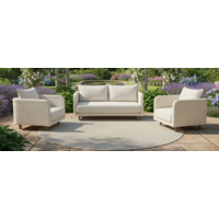 Loungeset - Stoel bank - Nayan - Wicker - Off White - Baratti