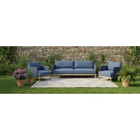 Stoel-Bank loungeset - Kolbe  - 3-delig - Navy Blue - Baratti