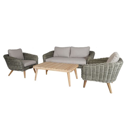 Baratti Stoel-bank Loungeset - Serrano- Wicker - Antraciet - Baratti