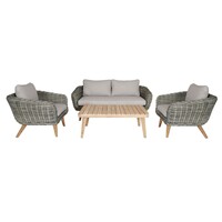 Stoel-bank Loungeset - Serrano- Wicker - Antraciet - Baratti