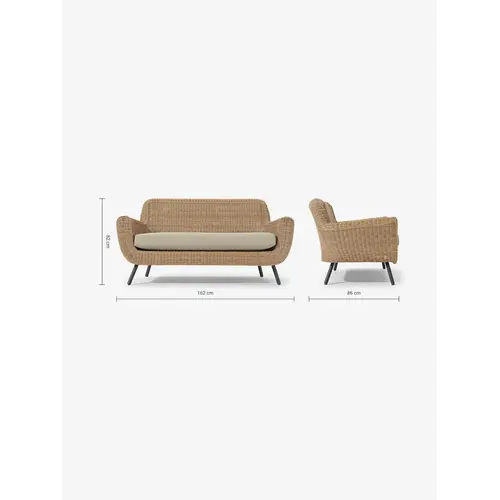 The Outsider Lounge Tuinbank - Jonah - 2 Zits - Wicker - Naturel - The Outsider The Outsider Lounge Tuinbank - Jonah - 2 Zits - Wicker - Naturel - The Outsider