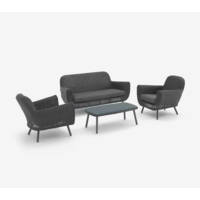 Stoel-bank Loungeset - Jonah - 5 zits - Wicker - Antraciet - The Outsider