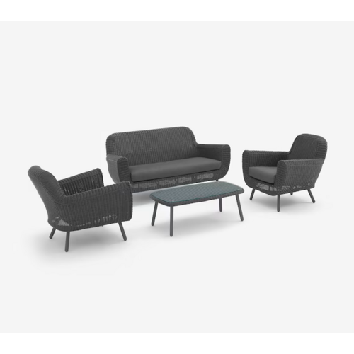 The Outsider Stoel-bank Loungeset - Jonah - 5 zits - Wicker - Antraciet - The Outsider