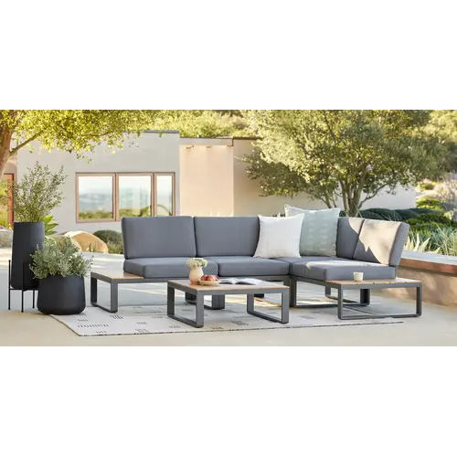 The Outsider Hoek Loungeset - Albufeira - Aluminium/Acaciahout - Antraciet - The Outsider