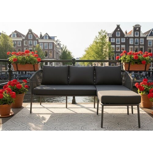 Baratti Chaise Longue Loungeset - Limoges - Antraciet - Rope - Baratti