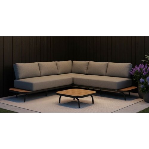 The Outsider Hoek loungeset Thomas | Antraciet | Acacia & Aluminium | The Outsider