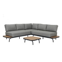 Hoek loungeset Thomas | Antraciet | Acacia & Aluminium | The Outsider