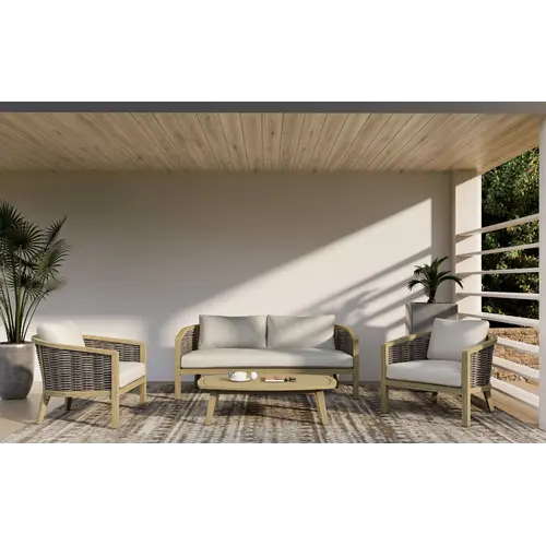 The Outsider Stoel-Bank Loungeset Parkside | 5-zits | Wicker & Acaciahout | The Outsider