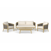 Stoel-Bank Loungeset Parkside | 5-zits | Wicker & Acaciahout | The Outsider