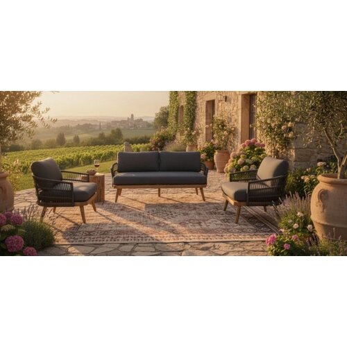 Baratti Stoel-Bank Loungeset Maui | Antraciet | Rope & Aluminium | Baratti