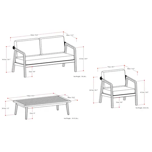 The Outsider Stoel-Bank Loungeset Palmetto | 4-zits | Rope & Acaciahout | The Outsider