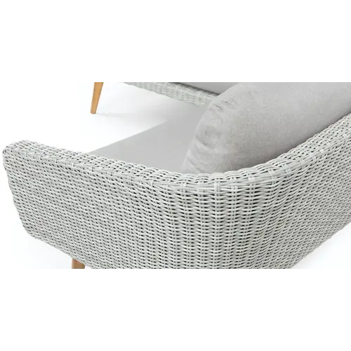 Baratti Hoek Loungeset Maartje - Lichtgrijs - Wicker / Acaciahout - Baratti Baratti Hoek Loungeset Maartje - Lichtgrijs - Wicker / Acaciahout - Baratti