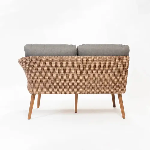 Baratti Hoek Loungeset Mikki - Bruin - Wicker / Acaciahout - Baratti Baratti Hoek Loungeset Mikki - Bruin - Wicker / Acaciahout - Baratti