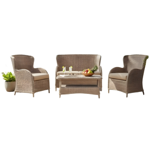 Baratti Stoel-Bank Loungeset Milano - 4-zits - Naturel & Bruin - Wicker - Baratti