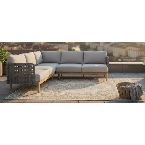 Baratti Hoek Loungeset - Kolbe - Lichtgrijs - Acacia/Rope - Baratti