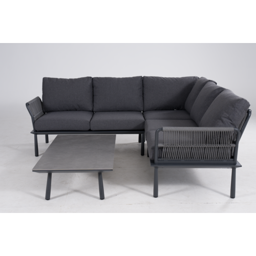 DATHO OUTDOOR Hoek Loungeset - Trino - Aluminium - Datho Outdoor - Antraciet DATHO OUTDOOR Hoek Loungeset - Trino - Aluminium - Datho Outdoor - Antraciet